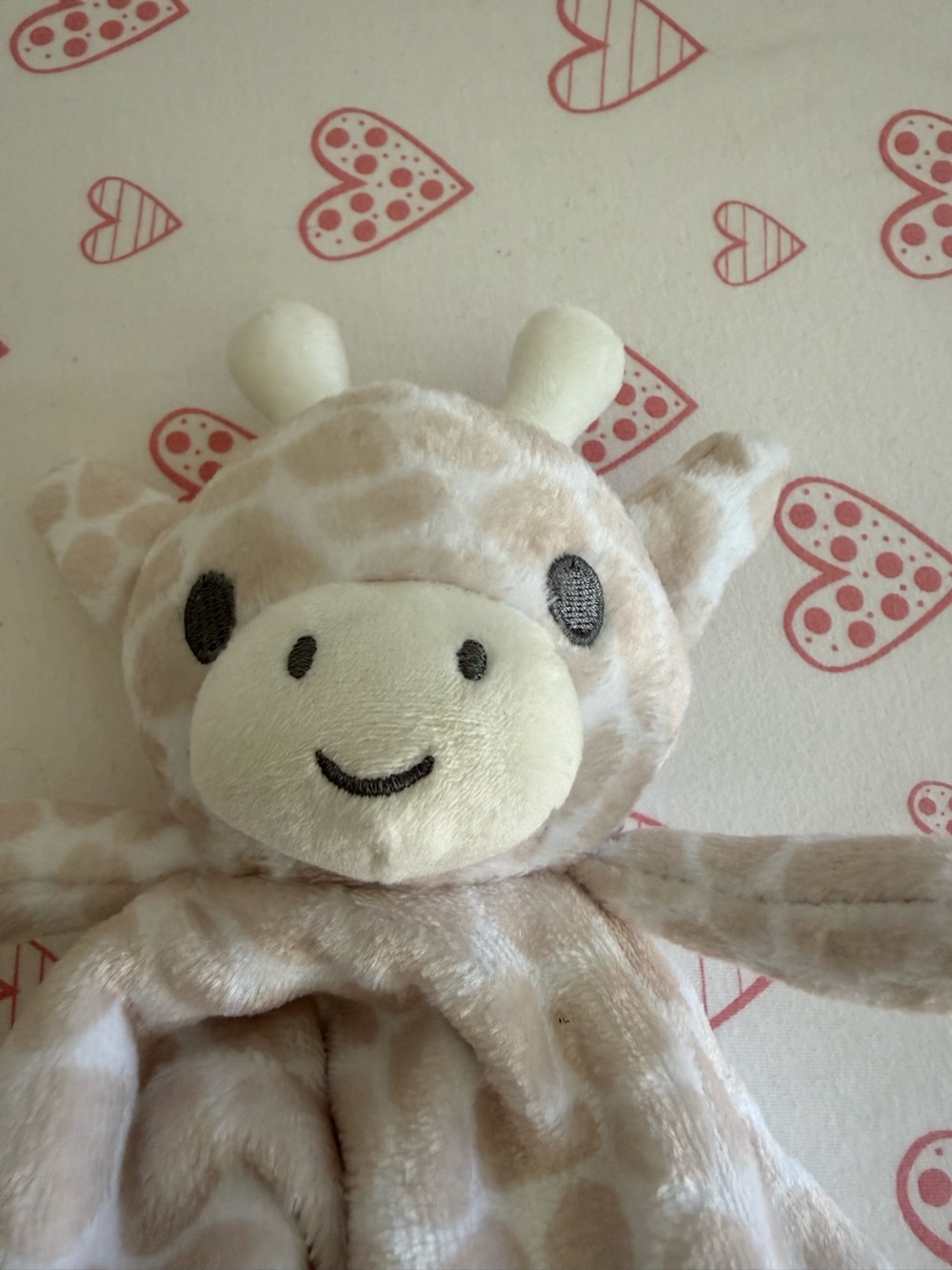 Plush Giraffe Soft Toy - Cream & Beige with Rattles and Teethers on each corner